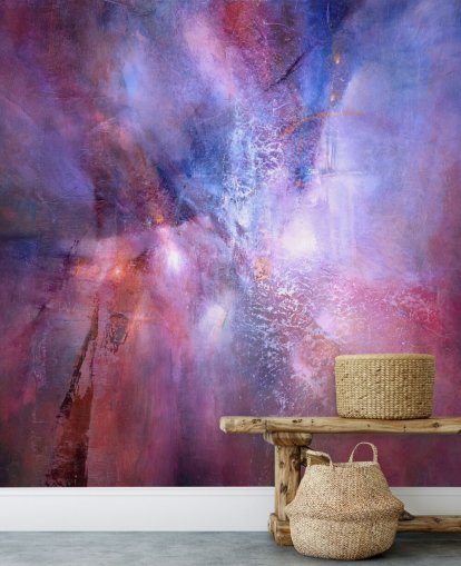 mural abstracto personalizable morado y rosa llamado A Fracture in the Indigo Dream de Annette Schmucker mural abstracto personalizable morado y rosa llamado A Fracture in the Indigo Dream de Annette Schmucker