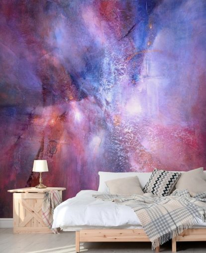 purple and pink customisable abstract mural called A Fracture in the Indigo Dream by Annette Schmucker