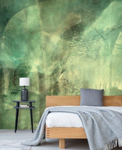 vihreä mukautettu abstrakti seinämaalaus nimeltä Hall of Emerald Light, kirjoittanut Annette Schmucker vihreä mukautettu abstrakti seinämaalaus nimeltä Hall of Emerald Light, kirjoittanut Annette Schmucker