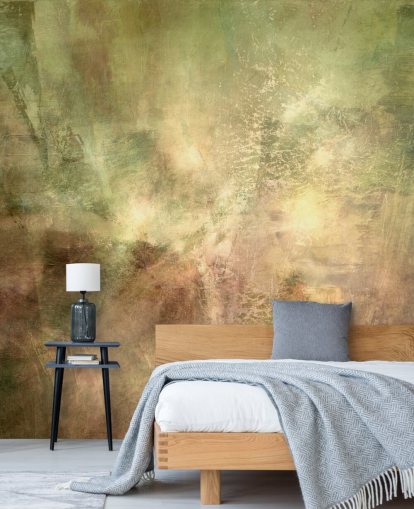 green and brown abstract mural called Verdant Ground Inner Light by Annette Schmucker