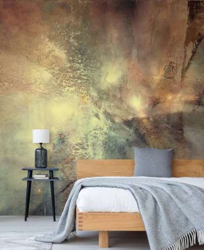 natural abstract mural called Where Earth Holds the Light by Annette Schmucker for bedrooms, living rooms and more