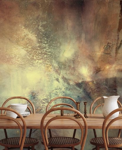 natural abstract mural called Where Earth Holds the Light by Annette Schmucker for bedrooms, living rooms and more