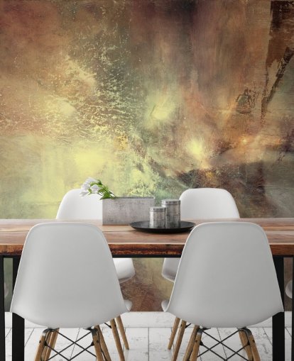 natural abstract mural called Where Earth Holds the Light by Annette Schmucker for bedrooms, living rooms and more