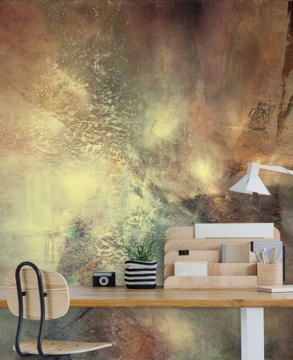 murale astratto naturale chiamato Where Earth Holds the Light di Annette Schmucker per camere da letto, salotti e altro