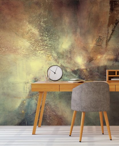 natural abstract mural called Where Earth Holds the Light by Annette Schmucker for bedrooms, living rooms and more