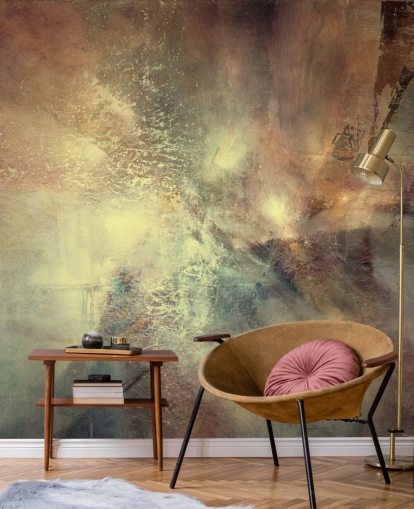 natuurlijke abstracte muurschildering genaamd Where Earth Holds the Light van Annette Schmucker voor slaapkamers, woonkamers en meer natuurlijke abstracte muurschildering genaamd Where Earth Holds the Light van Annette Schmucker voor slaapkamers, woonkamers en meer