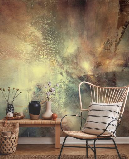 naturlig abstrakt veggmaleri kalt Where Earth Holds the Light av Annette Schmucker for soverom, stuer og mer