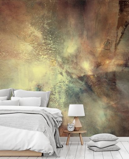 naturlig abstrakt veggmaleri kalt Where Earth Holds the Light av Annette Schmucker for soverom, stuer og mer