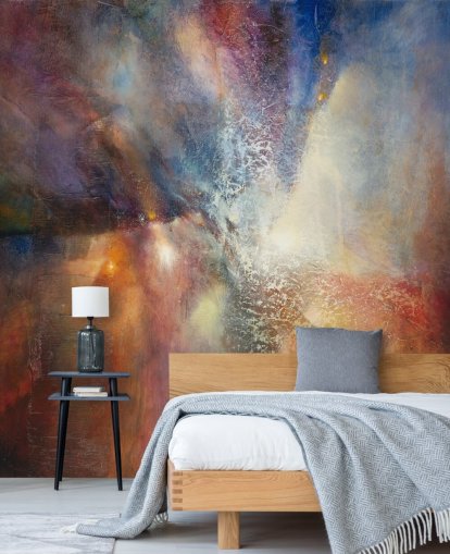 colourful custom abstract mural called Where Earth Meets Sky by Annette Schmucker