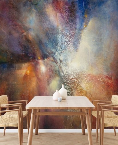 colourful custom abstract mural called Where Earth Meets Sky by Annette Schmucker