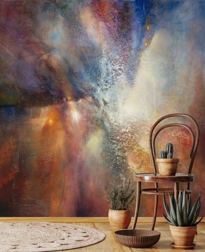colorful custom abstract mural called Where Earth Meets Sky by Annette Schmucker