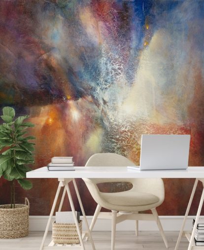 colorful custom abstract mural called Where Earth Meets Sky by Annette Schmucker colorful custom abstract mural called Where Earth Meets Sky by Annette Schmucker