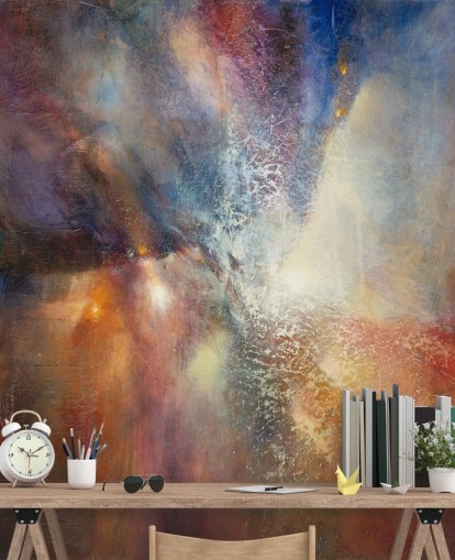 murale astratto personalizzato colorato chiamato Where Earth Meets Sky di Annette Schmucker