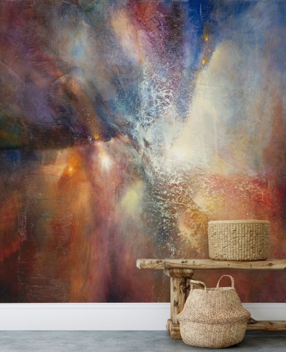 colourful custom abstract mural called Where Earth Meets Sky by Annette Schmucker