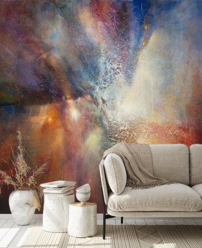 peinture murale abstraite personnalisée colorée appelée Where Earth Meets Sky par Annette Schmucker peinture murale abstraite personnalisée colorée appelée Where Earth Meets Sky par Annette Schmucker