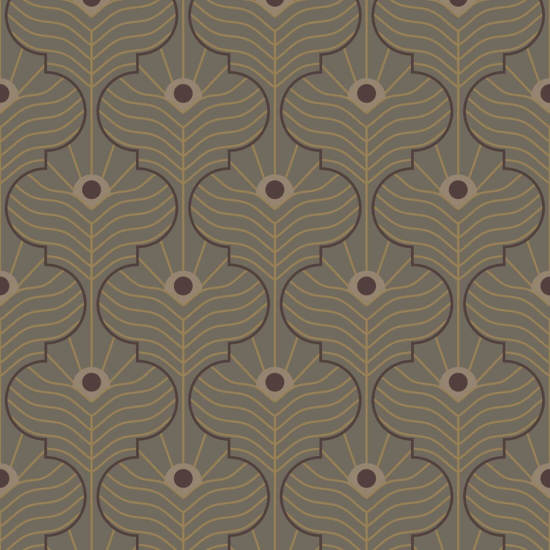 Pavone marocchino Carta da parati Brown Stone