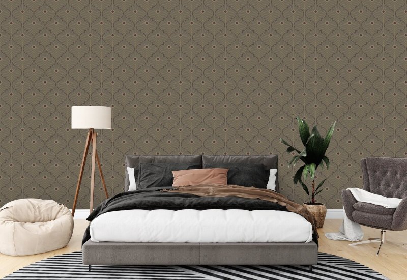 Paon marocain Papier peint Brown Stone