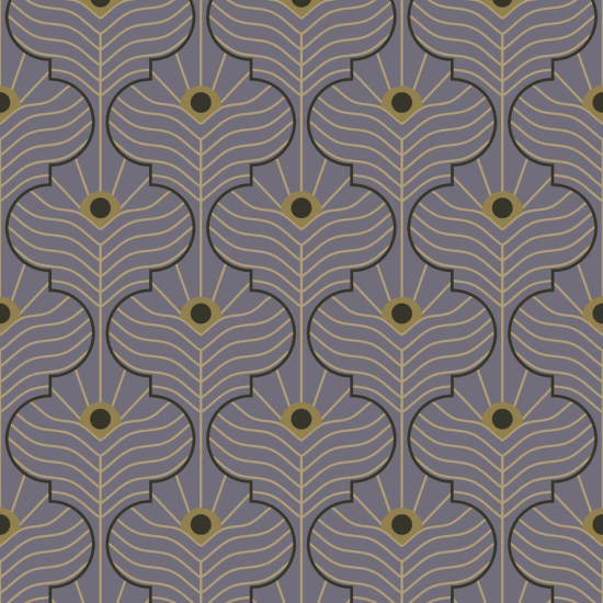 Moroccan Peacock Dusk Lavender Wallpaper