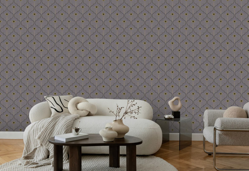 Pavone marocchino Carta da parati Dusk Lavender