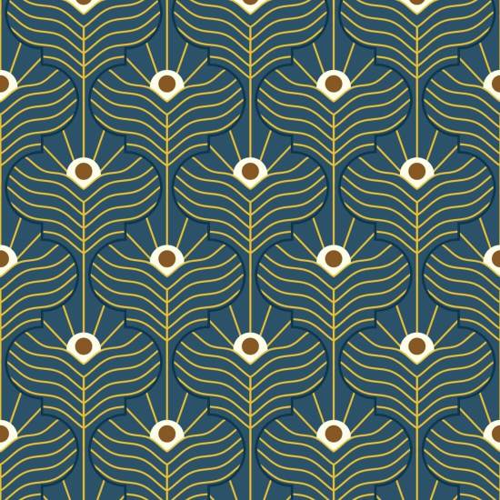 Moroccan Peacock Marine Wallpaper