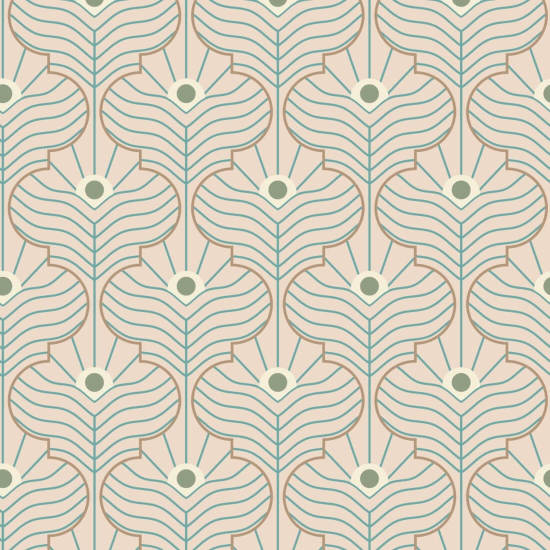 Moroccan Peacock Pink Sands Wallpaper