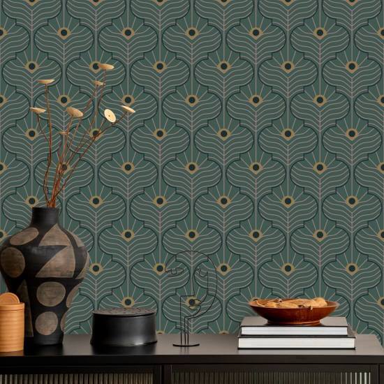 Pavão marroquino Papel de parede Spruce Green