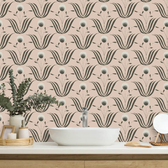 Spring Bloom Blush Ivory Floral Wallpaper