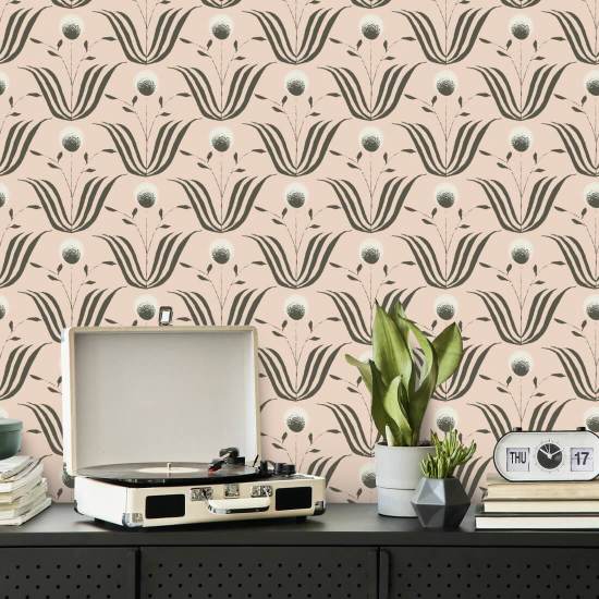 Spring Bloom Blush Ivory Floral Wallpaper