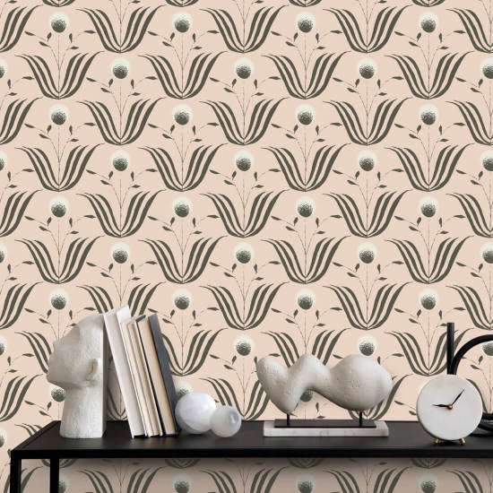 Fioritura primaverile Carta da parati floreale Blush Ivory