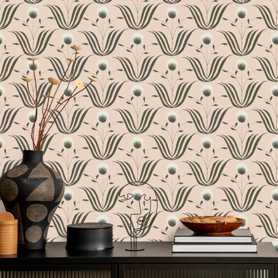 Fioritura primaverile Carta da parati floreale Blush Ivory