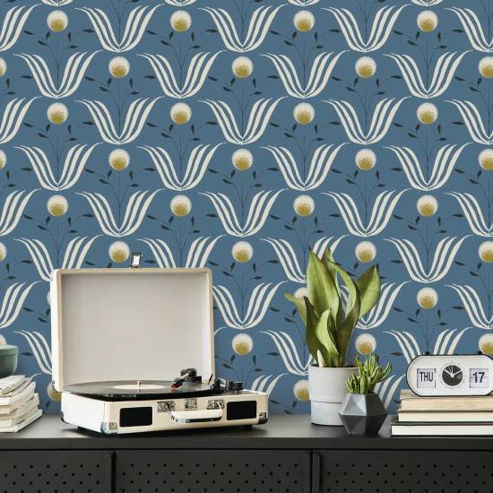 Forårsblomstring Blå Salt Floral Baggrund