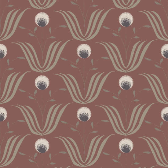 Floraison printanière Papier peint Floral Burgundy