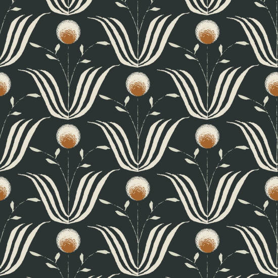 Spring Bloom Soot Black Floral Wallpaper