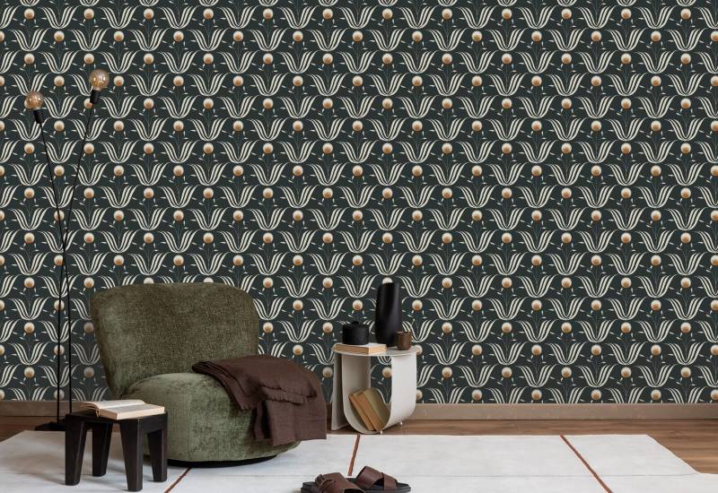 Forårsblomstring Sot Black Floral Baggrund