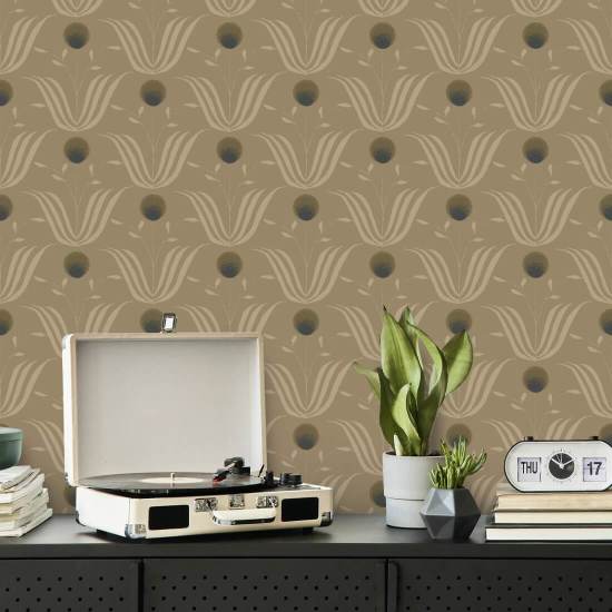 Fioritura primaverile Carta da parati color seppia