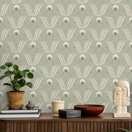 Fioritura primaverile Carta da parati Seafoam Green