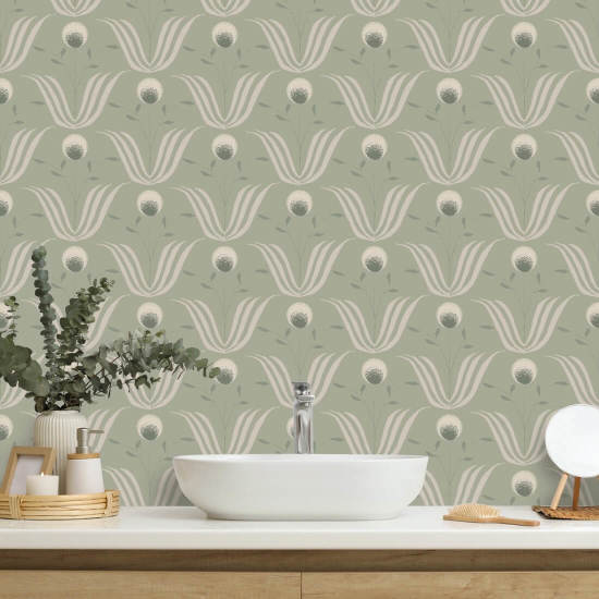Lentebloei Seafoam Green Wallpaper