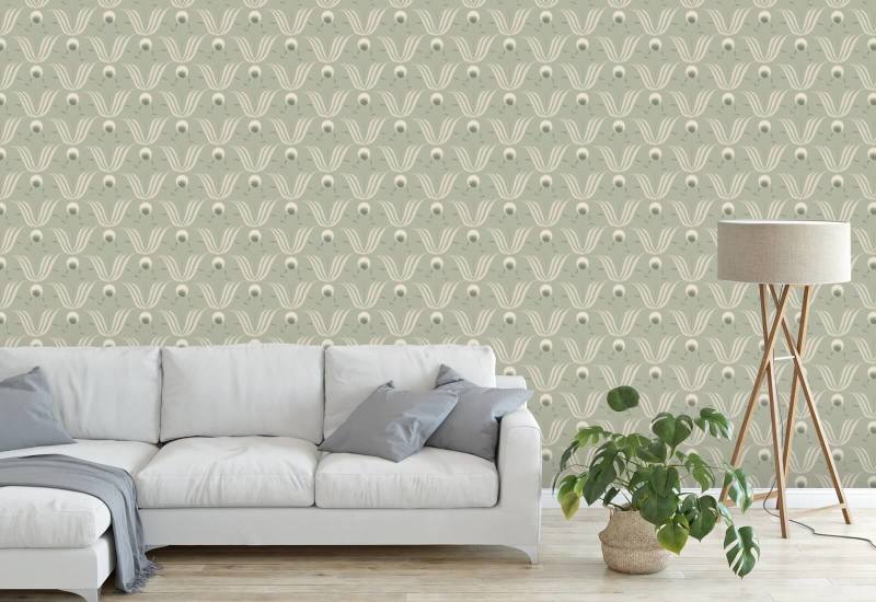 Spring Bloom Seafoam Green Wallpaper