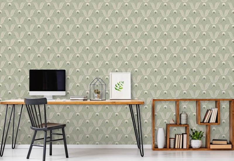 Flor de primavera Papel de parede Seafoam Green