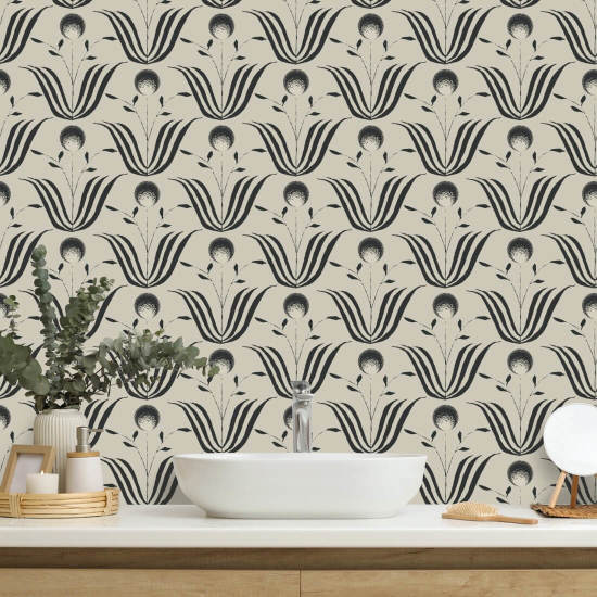 Spring Bloom Shell White Floral Wallpaper