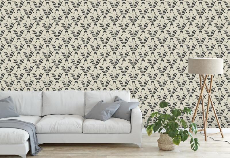 Spring Bloom Shell White Floral Wallpaper