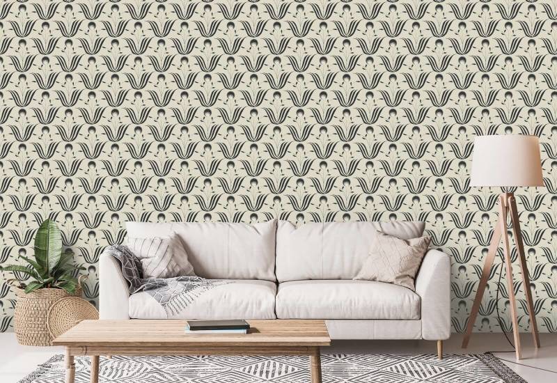 Spring Bloom Shell White Floral Wallpaper