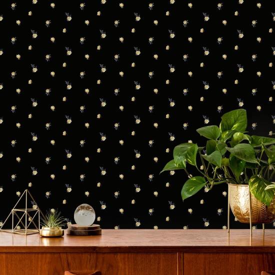 Miniature roser Guld Blomstertapet