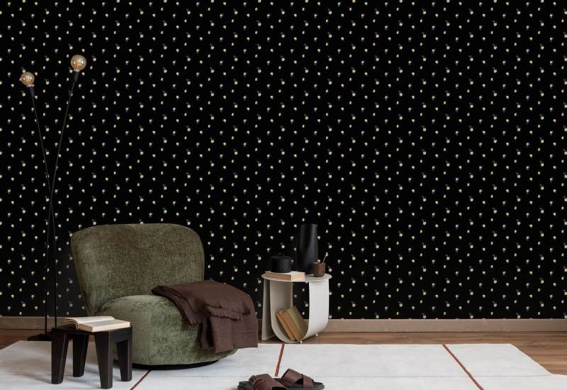 Miniature roser Guld Blomstertapet