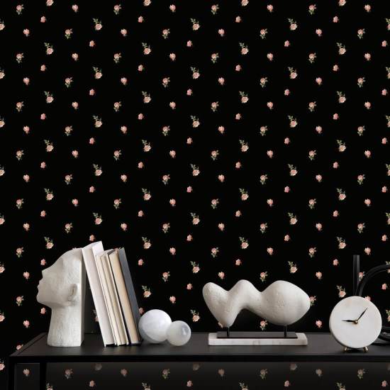 Miniaturrosen Rote Blumentapete