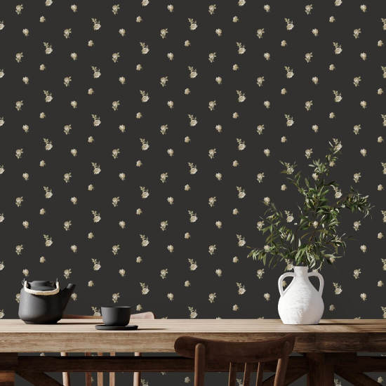 Miniatyrroser Soot Black Floral Bakgrunn