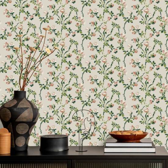 Rosetorne Ivory Garden Blomstertapet