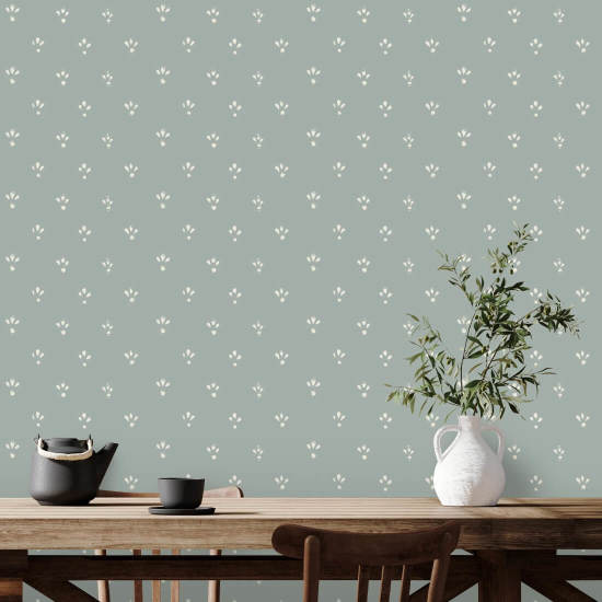 Fleur Asblauw behang