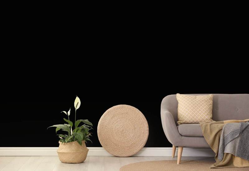 flor Papel de parede Stamp Black