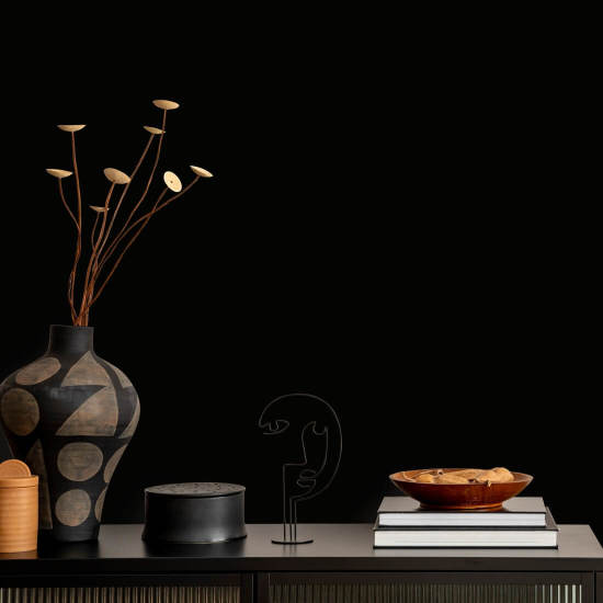 Fleur Stamp Black Wallpaper